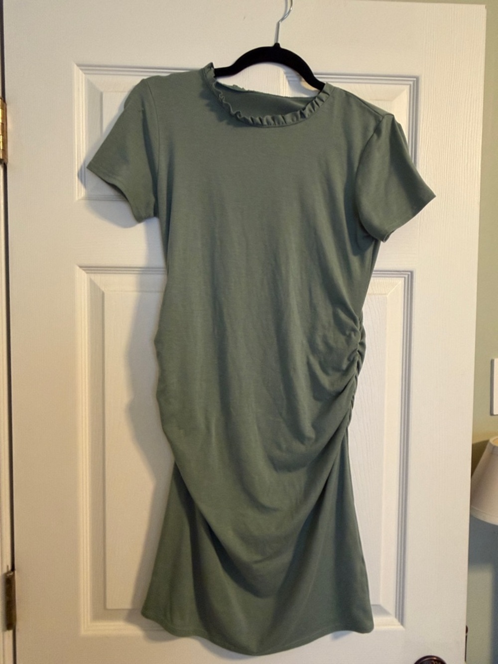 Pinkblush Sage Green Midi Dress with Ruching